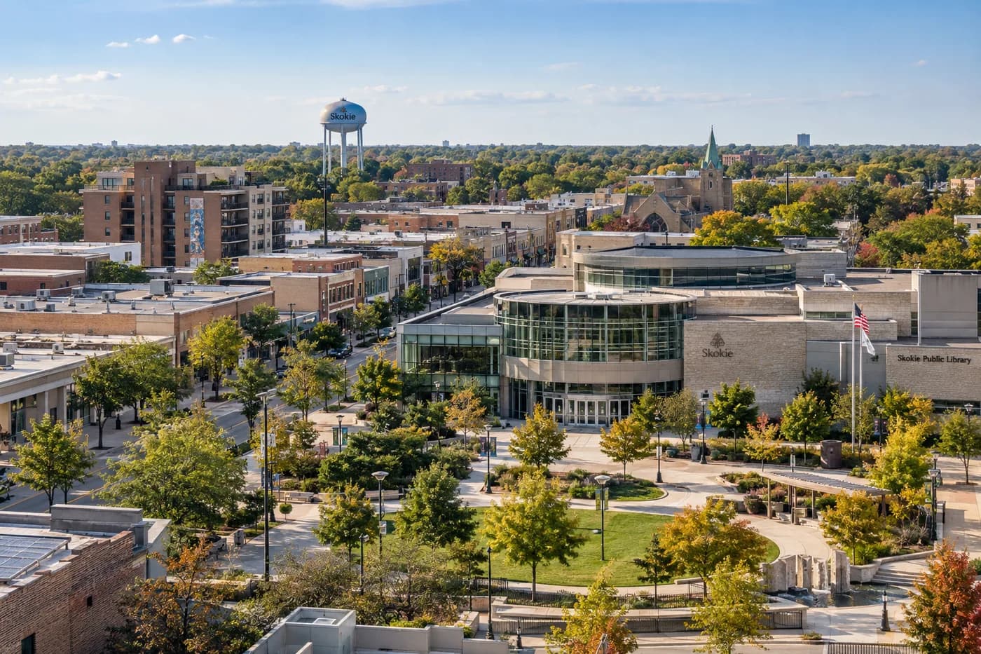 Skokie, Illinois cityscape